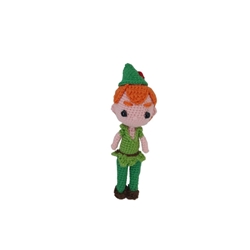 Peluche peter pan principe hecho a mano a ganchillo (amigurumi). - Imagen 1
