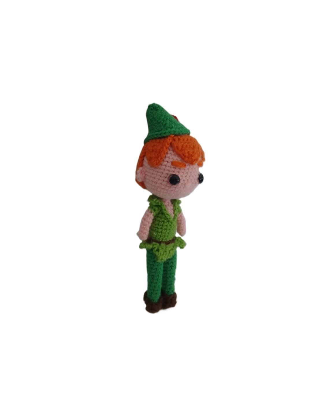 Peluche peter pan principe hecho a mano a ganchillo (amigurumi). - Imagen 2