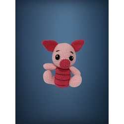 Peluche piglet winnie pooh hecho a mano a ganchillo (amigurumi). - Imagen 1