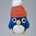 Peluche pingüino con gorro - Imagen 1