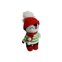 Peluche pingüino navideño hecho a mano a ganchillo (amigurumi). - Imagen 2
