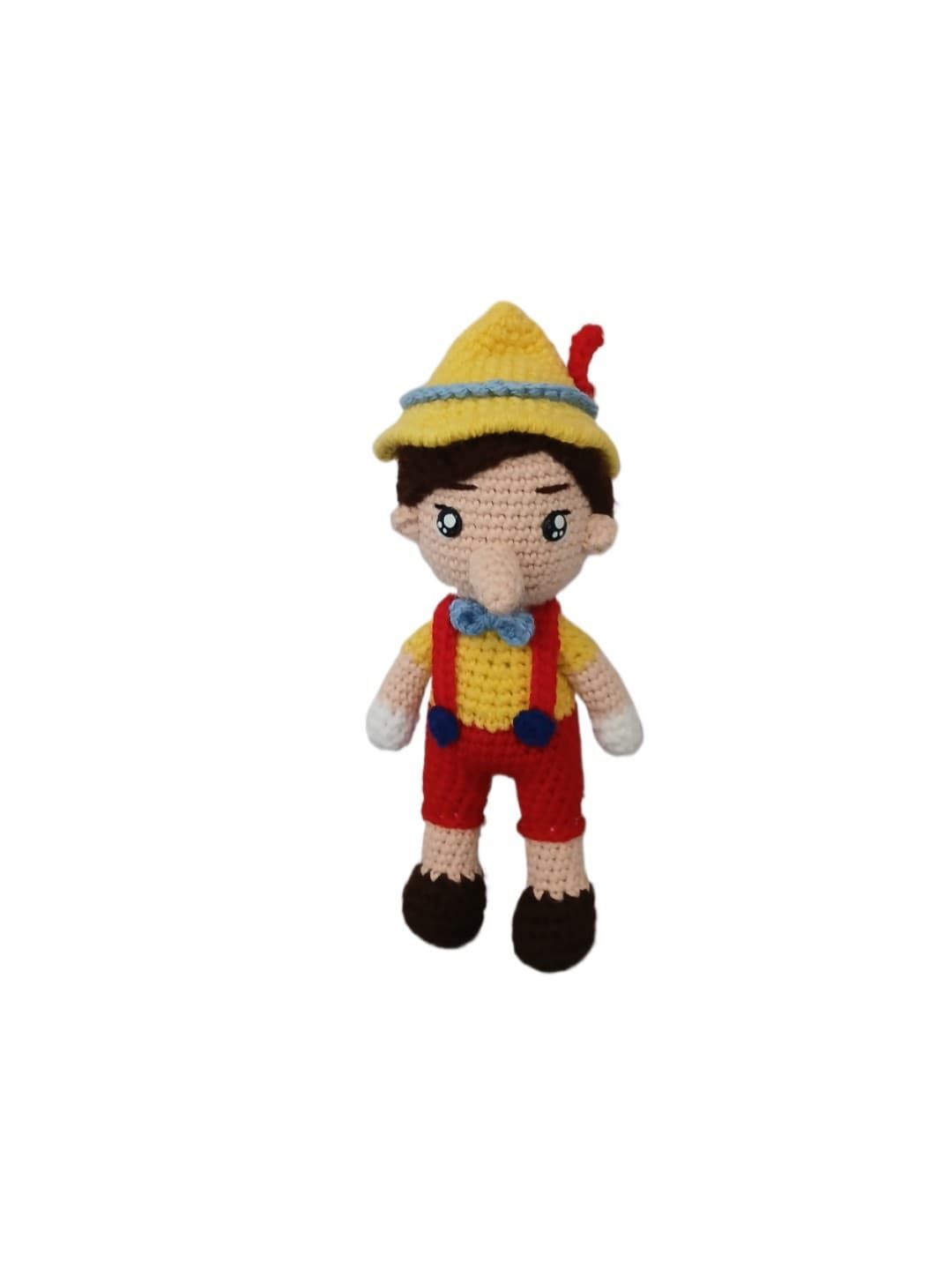Peluche pinocho hecho a mano a ganchillo (amigurumi). - Imagen 1