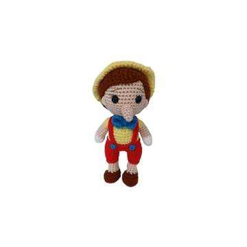 Peluche pinocho hecho a mano a ganchillo (amigurumi). - Imagen 1