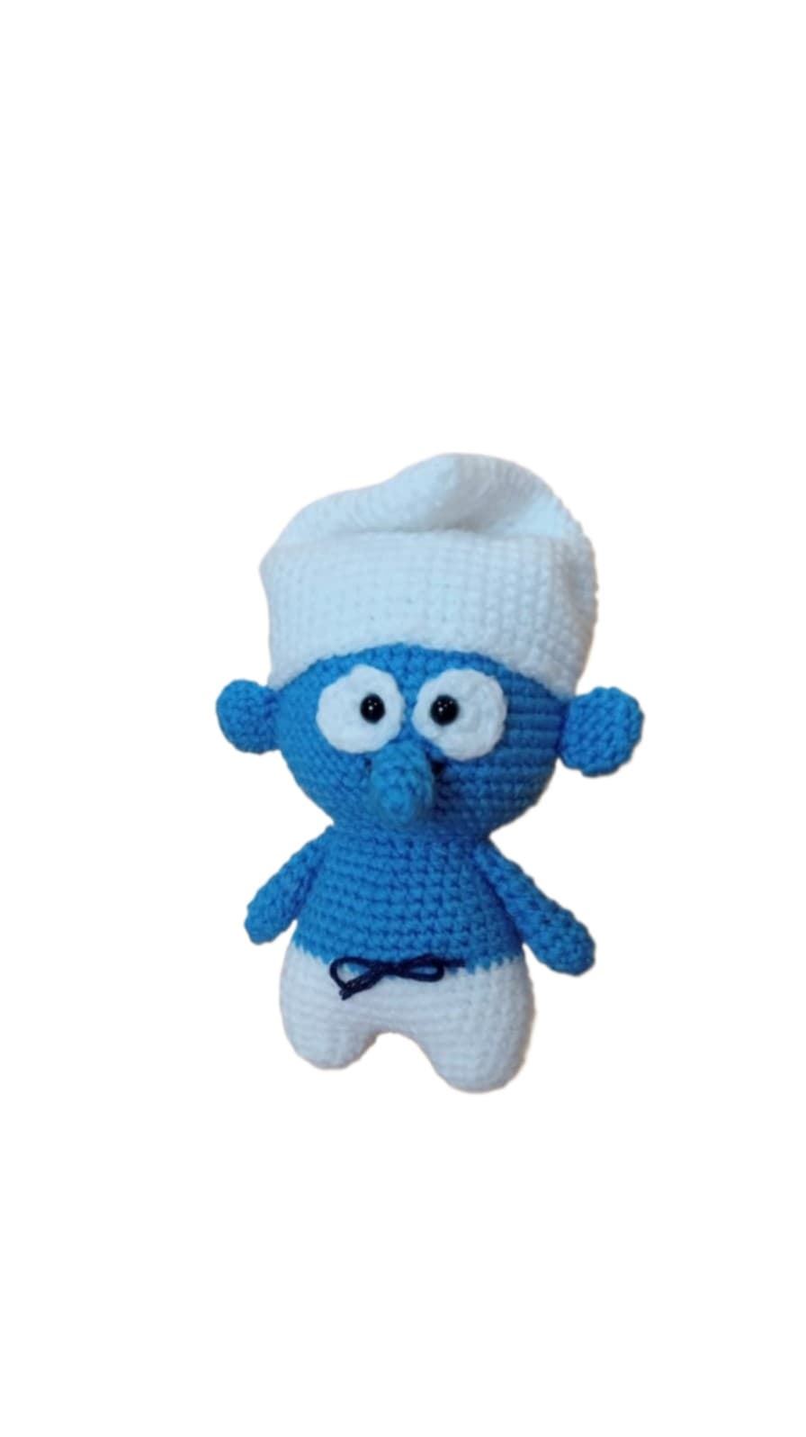 Peluche pitufo hecha a mano a ganchillo (amigurumi). - Imagen 1