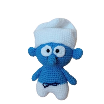 Peluche pitufo hecha a mano a ganchillo (amigurumi). - Imagen 1