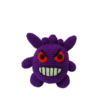 Peluche pokemon gengar hecho a mano a ganchillo (amigurumi). - Imagen 1