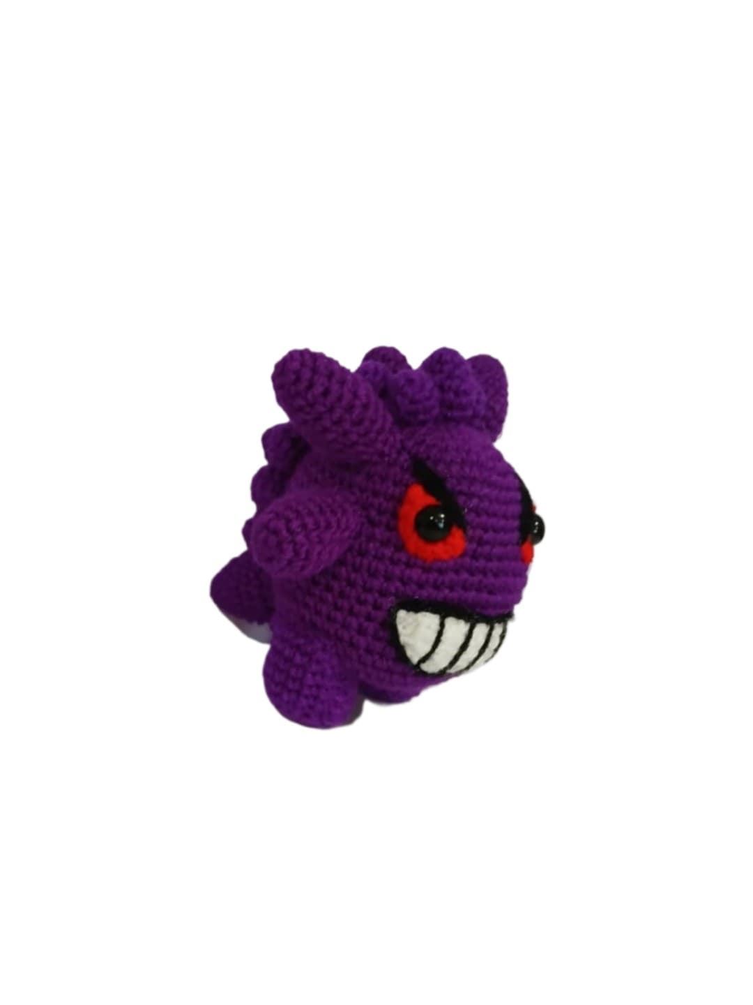 Peluche pokemon gengar hecho a mano a ganchillo (amigurumi). - Imagen 3