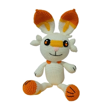 Peluche pokemon scorbunny hecho a mano a ganchillo (amigurumi). - Imagen 1