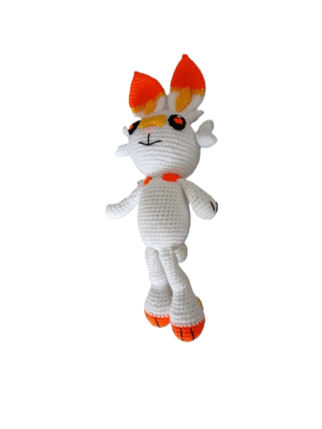 Peluche pokemon scorbunny hecho a mano a ganchillo (amigurumi). - Imagen 2