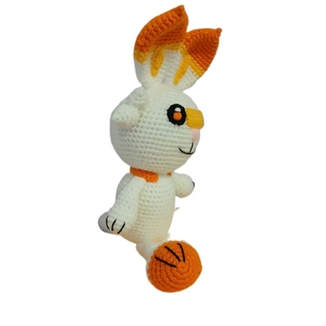 Peluche pokemon scorbunny hecho a mano a ganchillo (amigurumi). - Imagen 2