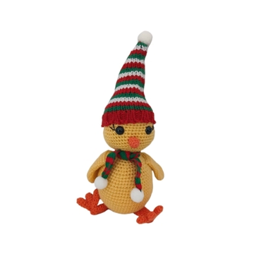 Peluche pollo navidad navideño hecho a mano a ganchillo (amigurumi). - Imagen 1