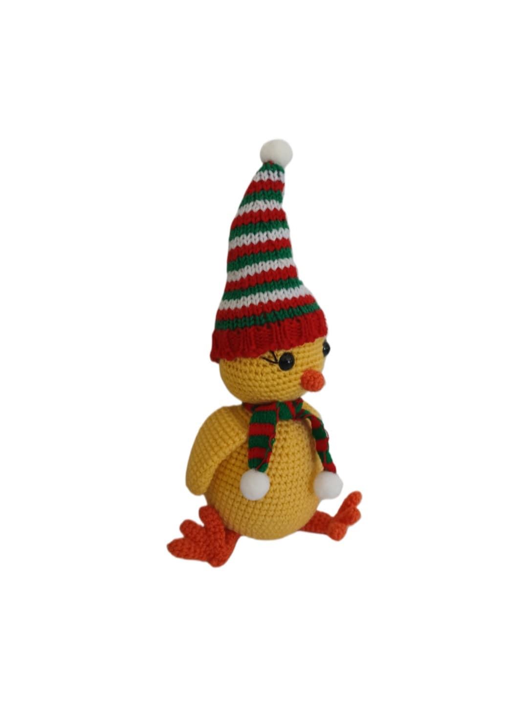 Peluche pollo navidad navideño hecho a mano a ganchillo (amigurumi). - Imagen 2