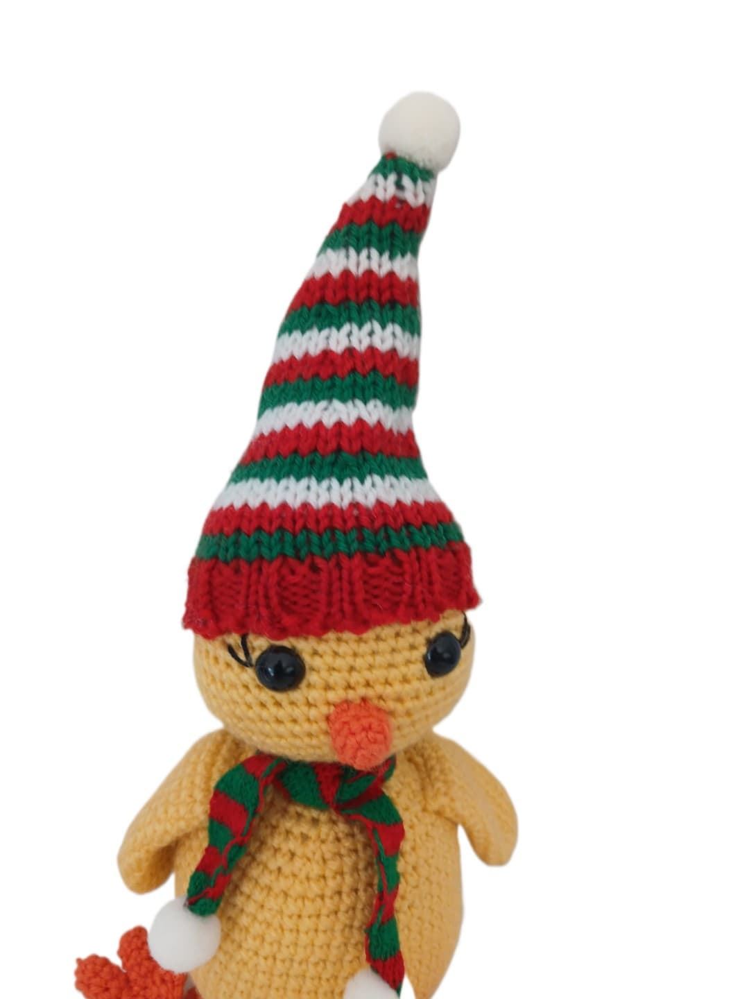 Peluche pollo navidad navideño hecho a mano a ganchillo (amigurumi). - Imagen 4