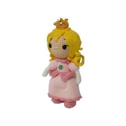 Peluche princesa peach mario bross hecha a mano a ganchillo (amigurumi). - Imagen 2