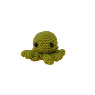 Peluche pulpo amigurumi 8 cm verde - Imagen 1