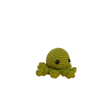 Peluche pulpo amigurumi 8 cm verde - Imagen 2