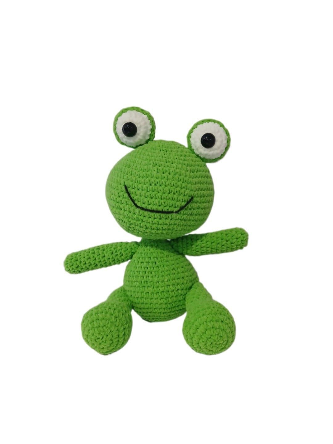 Peluche rana lana chenille hecho a mano a ganchillo (amigurumi). - Imagen 1