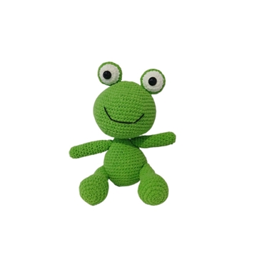 Peluche rana lana chenille hecho a mano a ganchillo (amigurumi). - Imagen 1