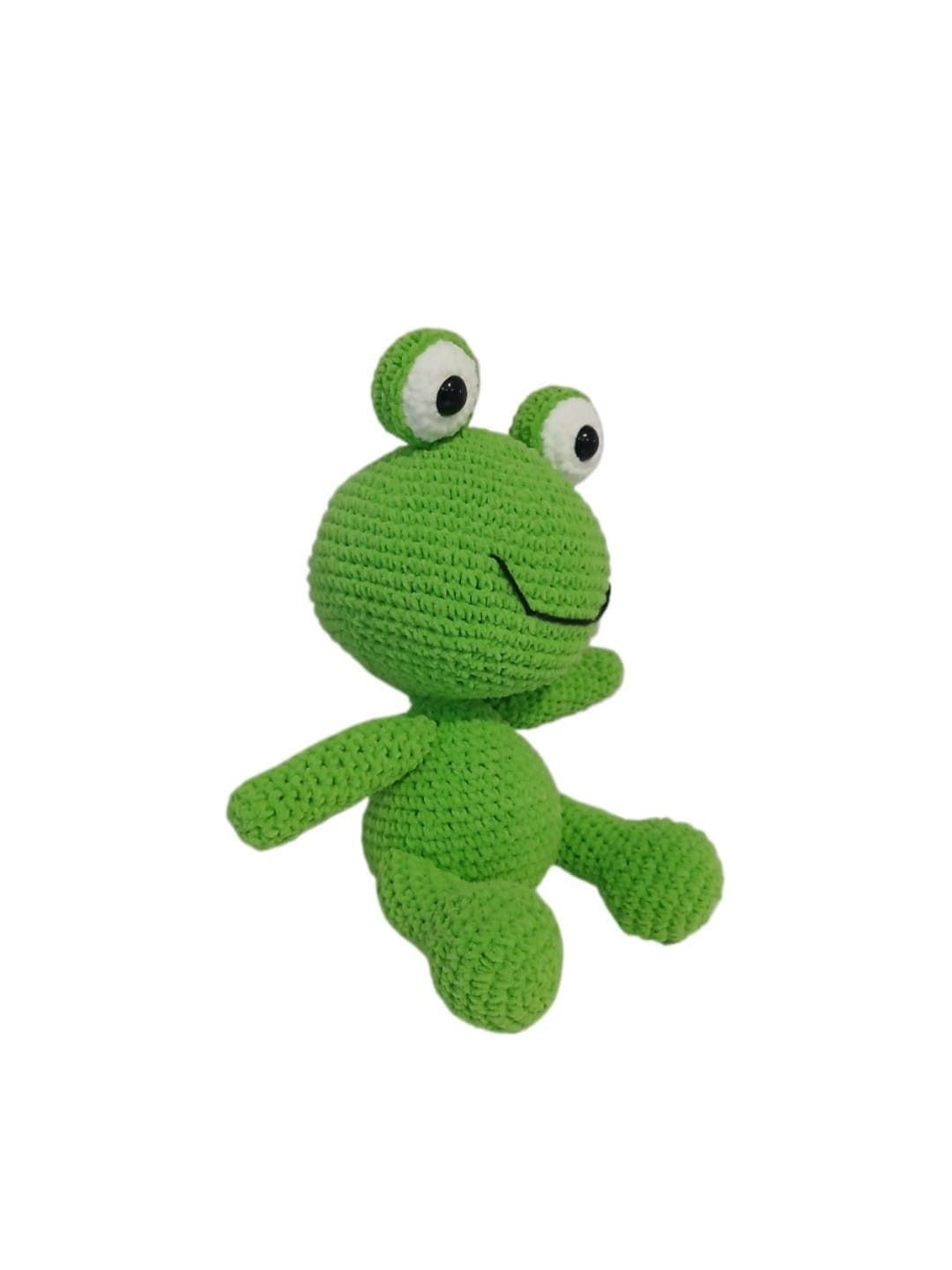 Peluche rana lana chenille hecho a mano a ganchillo (amigurumi). - Imagen 2