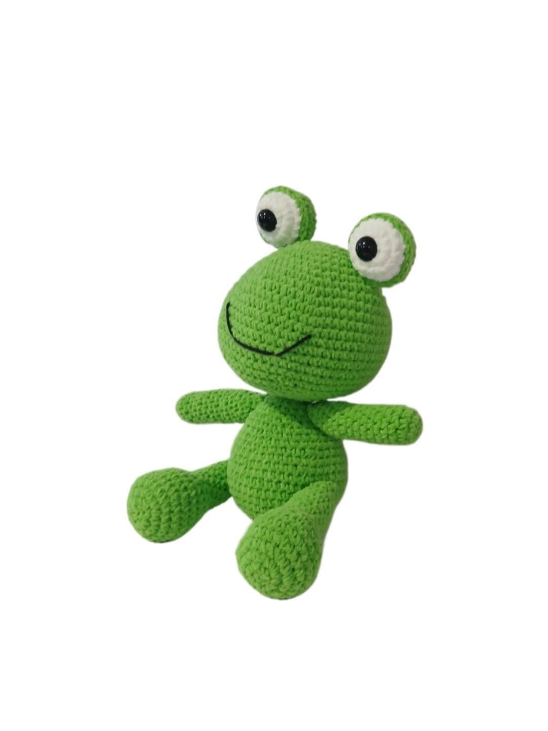 Peluche rana lana chenille hecho a mano a ganchillo (amigurumi). - Imagen 3