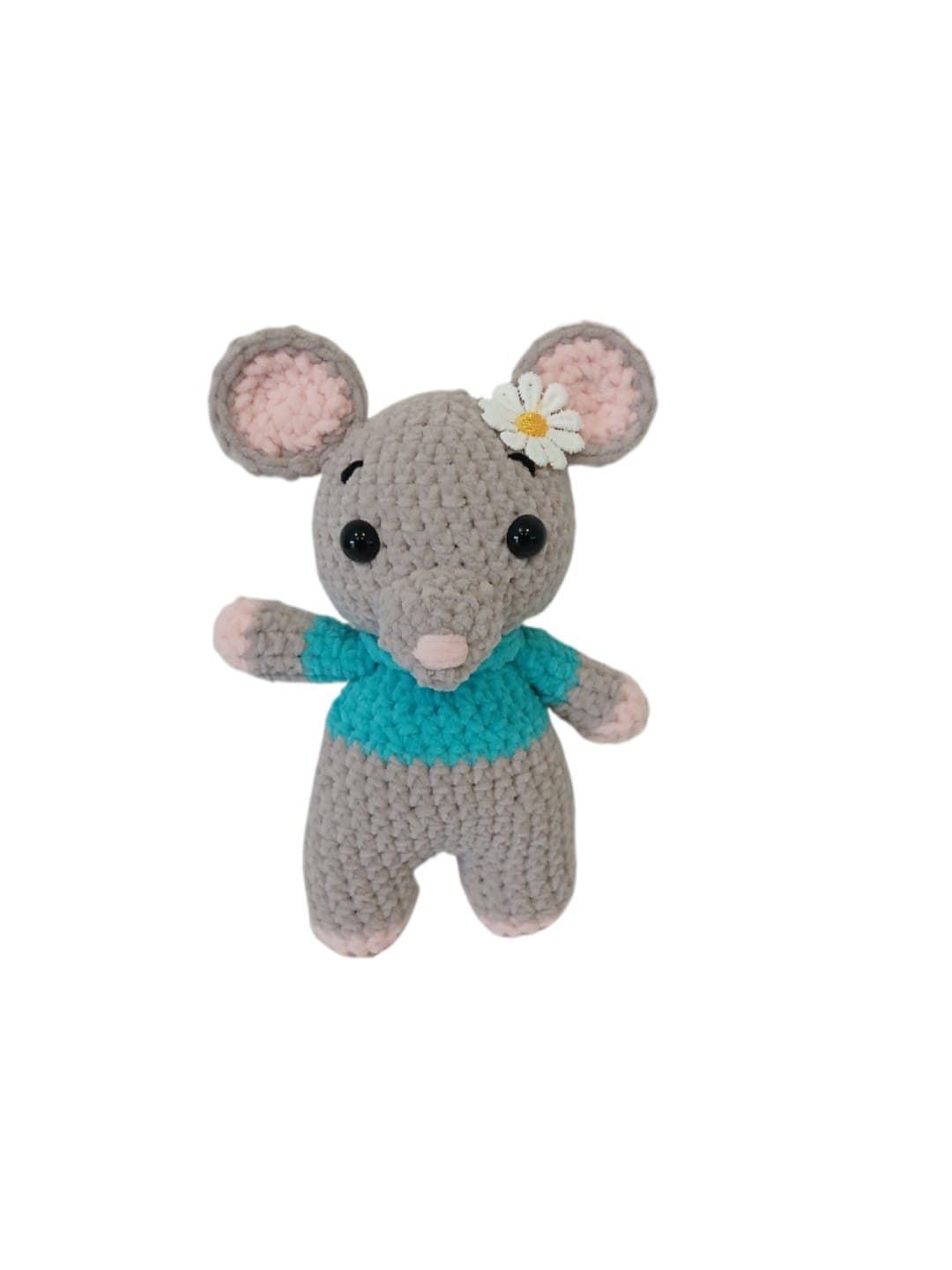 Peluche ratón hecha a mano a ganchillo (amigurumi). - Imagen 1