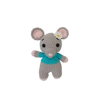 Peluche ratón hecha a mano a ganchillo (amigurumi). - Imagen 1