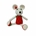 Peluche ratoncita-ratón con vestido rojo hecha a mano a ganchillo (amigurumi). - Imagen 1