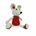 Peluche ratoncita-ratón con vestido rojo hecha a mano a ganchillo (amigurumi). - Imagen 2