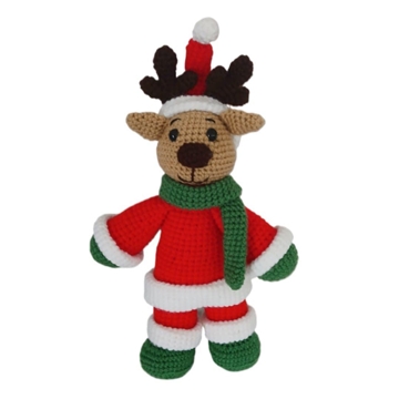 Peluche reno navideño hecha a mano a ganchillo (amigurumi). - Imagen 1