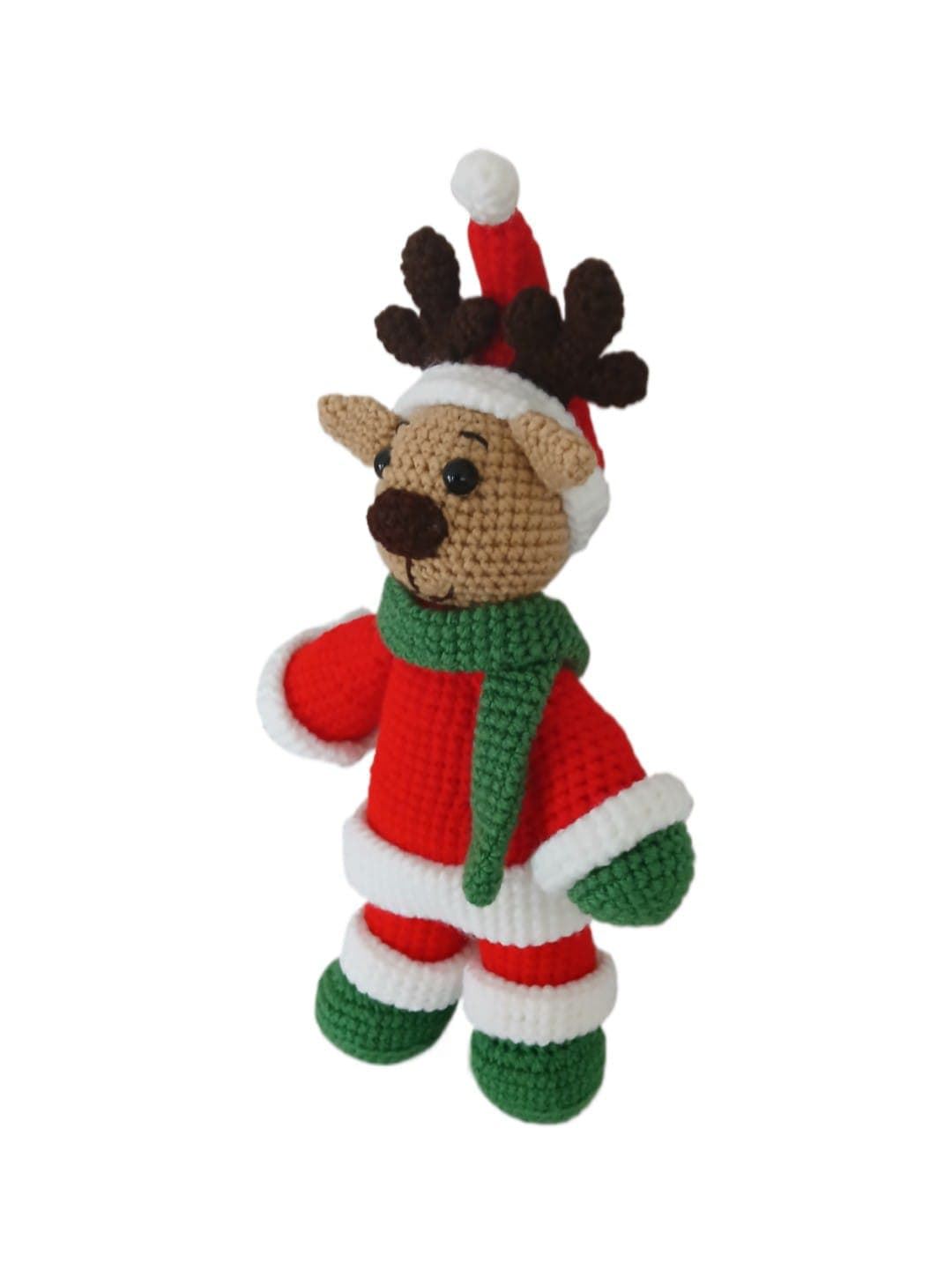 Peluche reno navideño hecha a mano a ganchillo (amigurumi). - Imagen 2