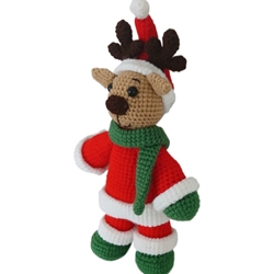 Peluche reno navideño hecha a mano a ganchillo (amigurumi). - Imagen 2