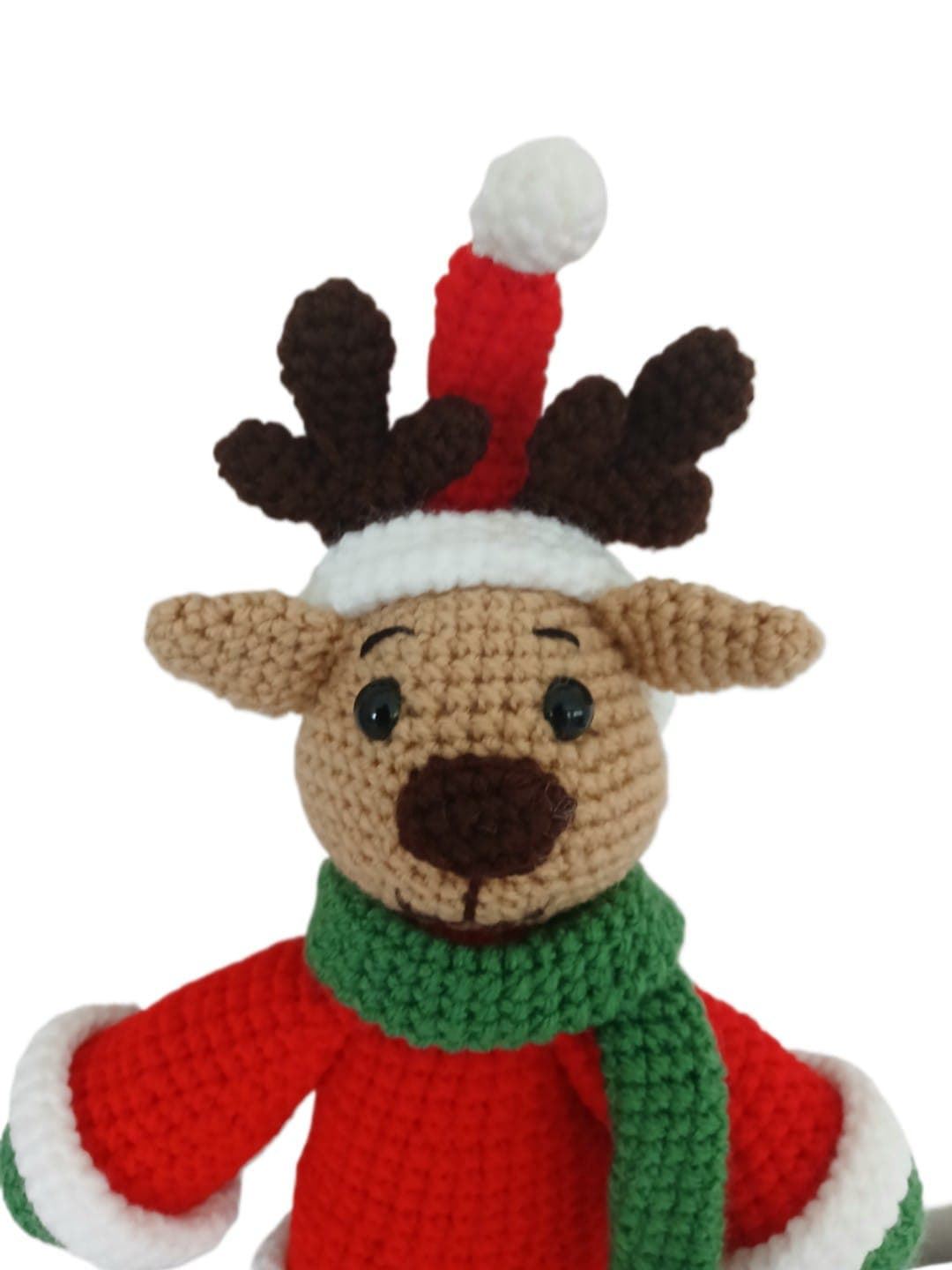 Peluche reno navideño hecha a mano a ganchillo (amigurumi). - Imagen 4