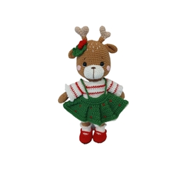 Peluche reno navideño hecha a mano a ganchillo (amigurumi). - Imagen 1