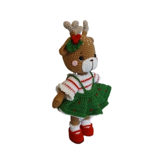 Peluche reno navideño hecha a mano a ganchillo (amigurumi). - Imagen 2