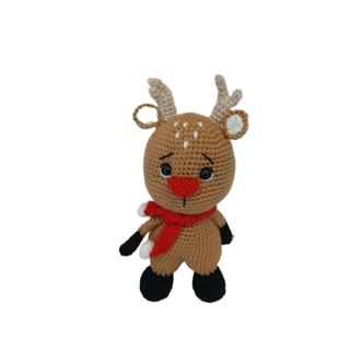Peluche reno navideño hecha a mano a ganchillo (amigurumi). - Imagen 1