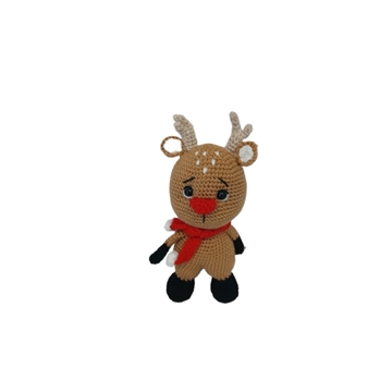Peluche reno navideño hecha a mano a ganchillo (amigurumi). - Imagen 1