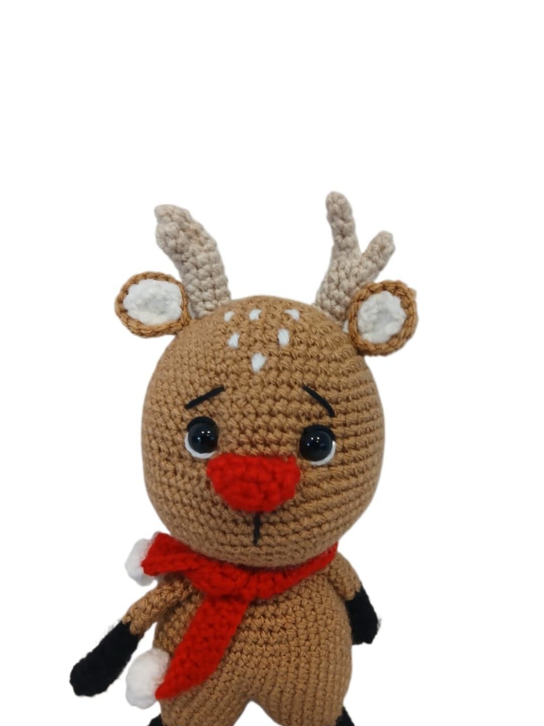 Peluche reno navideño hecha a mano a ganchillo (amigurumi). - Imagen 2