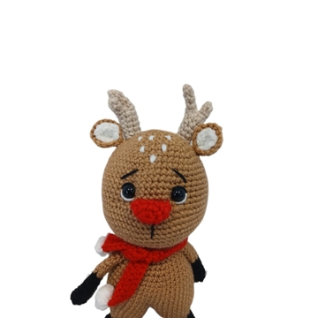 Peluche reno navideño hecha a mano a ganchillo (amigurumi). - Imagen 2