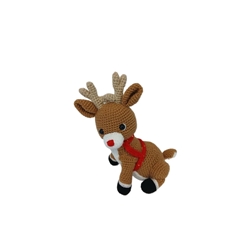 Peluche reno navideño hecha a mano a ganchillo (amigurumi). - Imagen 1