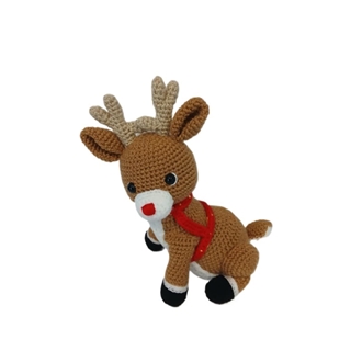 Peluche reno navideño hecha a mano a ganchillo (amigurumi). - Imagen 1