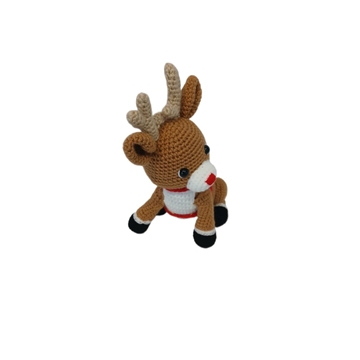 Peluche reno navideño hecha a mano a ganchillo (amigurumi). - Imagen 2