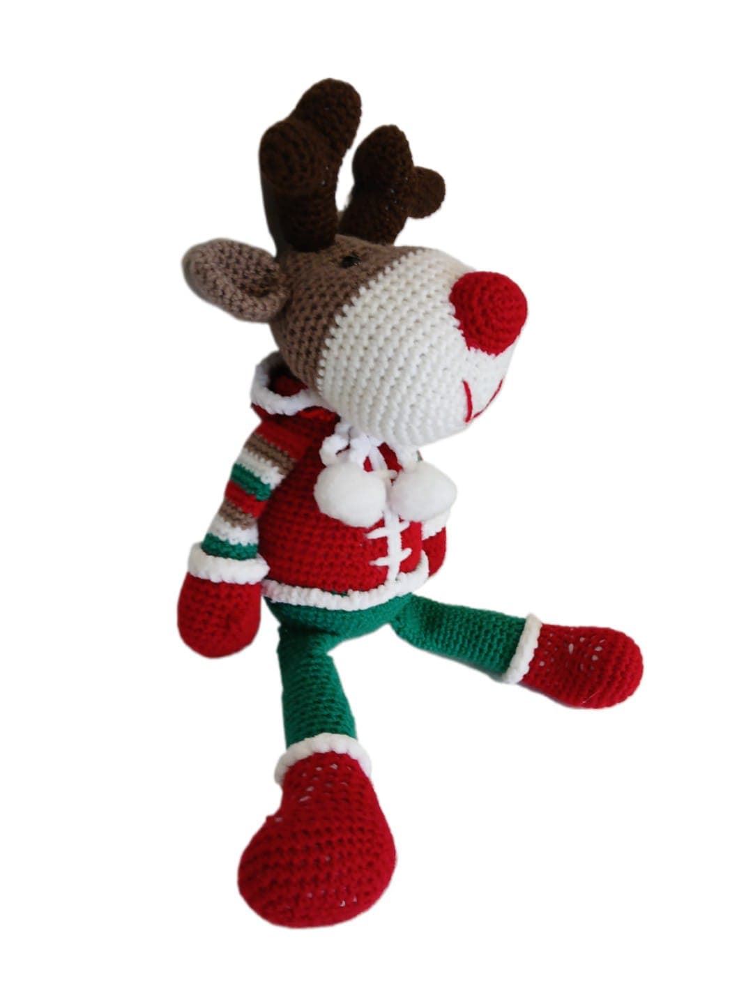 Peluche reno navideño-navidad hecho a mano a ganchillo (amigurumi). - Imagen 2