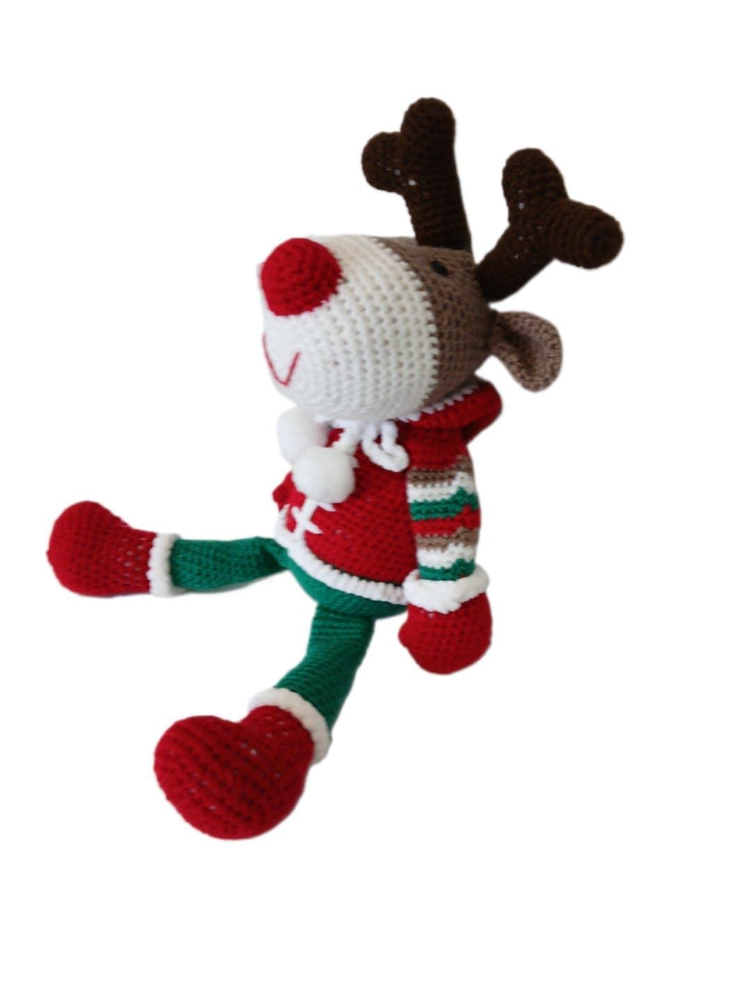 Peluche reno navideño-navidad hecho a mano a ganchillo (amigurumi). - Imagen 3