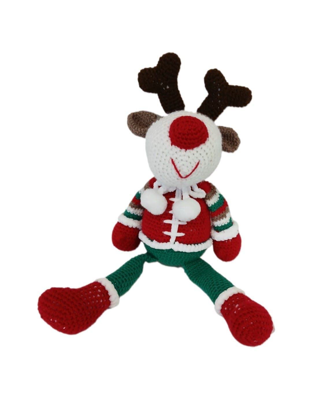 Peluche reno navideño-navidad hecho a mano a ganchillo (amigurumi). - Imagen 4
