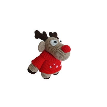 Peluche Reno navideño-navidad hecho a mano a ganchillo (amigurumi). - Imagen 2