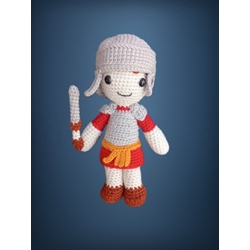 Peluche soldado medieval hecho a mano a ganchillo (amigurumi). - Imagen 1