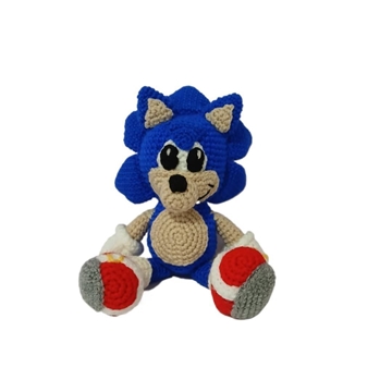 Peluche sonic hecho a mano a ganchillo (amigurumi). - Imagen 1