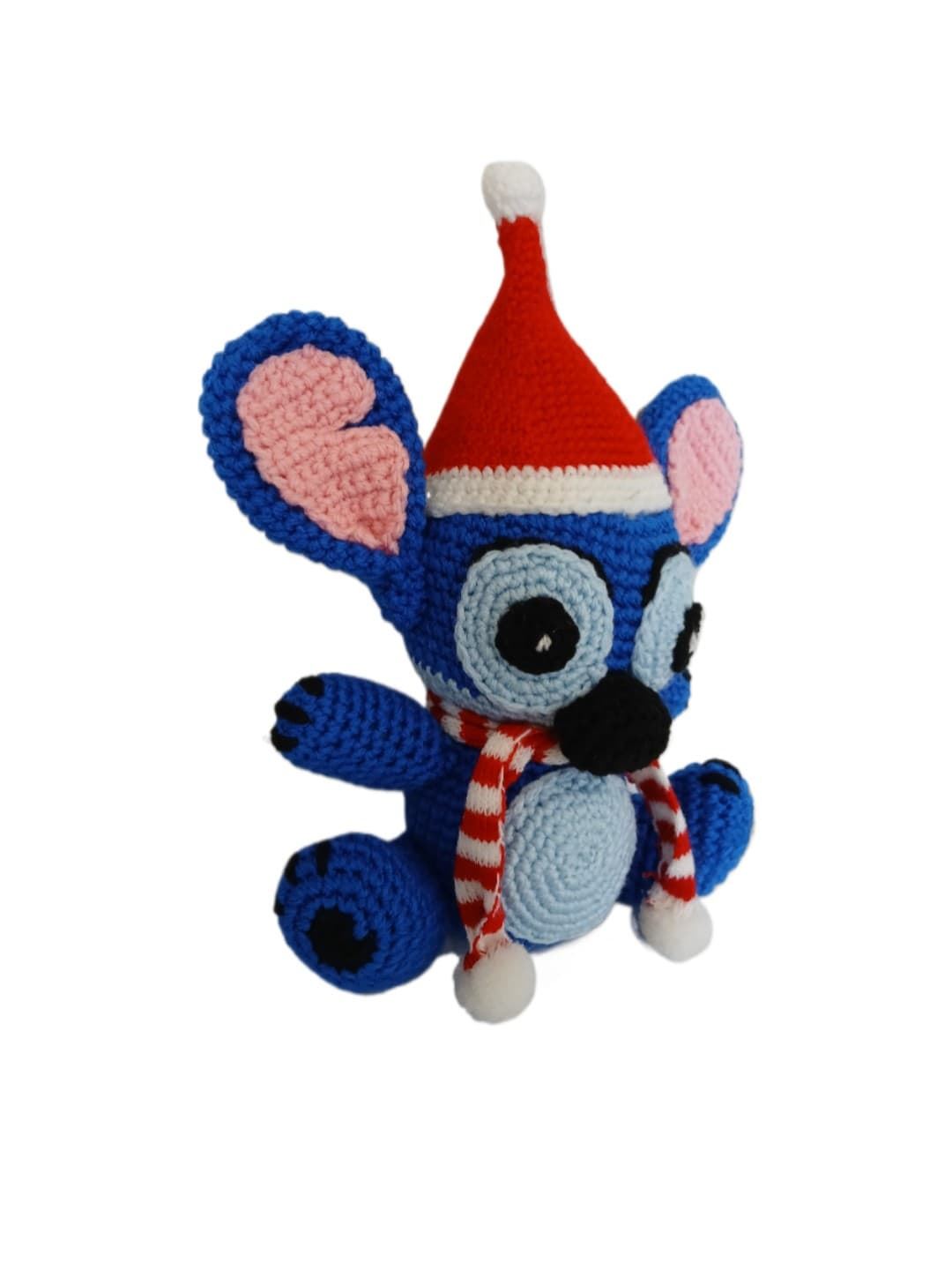 Peluche stitch navideño navidad  hecho a mano a ganchillo (amigurumi). - Imagen 2