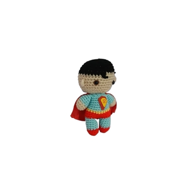 Peluche superhéroe superman hecho a mano a ganchillo (amigurumi). - Imagen 1