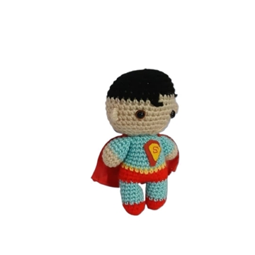 Peluche superhéroe superman hecho a mano a ganchillo (amigurumi). - Imagen 1